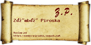 Zámbó Piroska névjegykártya
